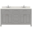 Modern Fittings Caroline 60" Double Bath Vanity with Quartz Top and Round Sinks