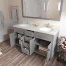 Modern Fittings Caroline 60" Double Bath Vanity with Quartz Top and Round Sinks Faucets