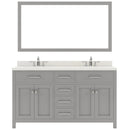 Modern Fittings Caroline 60" Double Bath Vanity with Quartz Top and Round Sinks Faucets