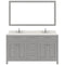 Modern Fittings Caroline 60" Double Bath Vanity with Quartz Top and Round Sinks Faucets