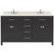 Modern Fittings Caroline 60" Double Bath Vanity with Quartz Top and Round Sinks