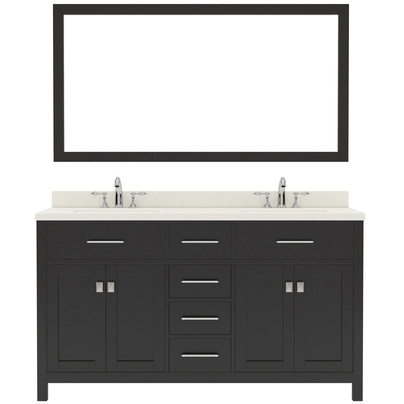 Modern Fittings Caroline 60" Double Bath Vanity with Quartz Top and Round Sinks