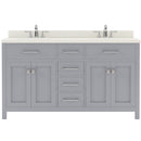 Modern Fittings Caroline 60" Double Bath Vanity with Quartz Top and Round Sinks