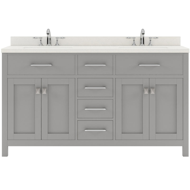 Modern Fittings Caroline 60" Double Bath Vanity with Quartz Top and Square Sinks