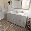 Modern Fittings Caroline 60" Double Bath Vanity with Quartz Top and Square Sinks Faucets