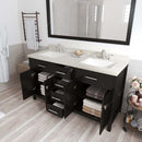 Modern Fittings Caroline 60" Double Bath Vanity with Quartz Top and Square Sinks Faucets