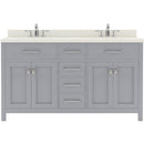 Modern Fittings Caroline 60" Double Bath Vanity with Quartz Top and Square Sinks