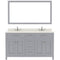 Modern Fittings Caroline 60" Double Bath Vanity with Quartz Top and Square Sinks Faucets