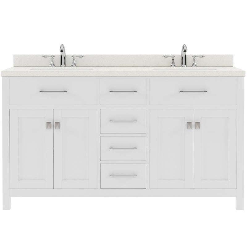 Modern Fittings Caroline 60" Double Bath Vanity with Quartz Top and Square Sinks