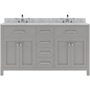 Modern Fittings Caroline 60" Double Bath Vanity with Marble Top and Round Sinks