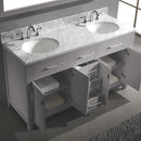 Modern Fittings Caroline 60" Double Bath Vanity with Marble Top and Round Sinks