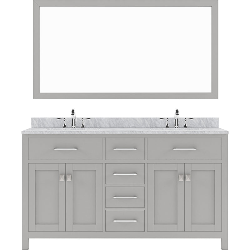 Modern Fittings Caroline 60" Double Bath Vanity with Marble Top and Round Sinks