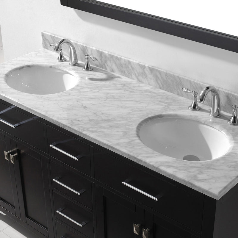 Modern Fittings Caroline 60" Double Bath Vanity with Marble Top and Round Sinks