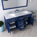 Modern Fittings Caroline 60" Double Bath Vanity with Marble Top and Round Sinks