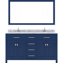 Modern Fittings Caroline 60" Double Bath Vanity with Marble Top and Round Sinks Faucets