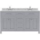 Modern Fittings Caroline 60" Double Bath Vanity with Marble Top and Round Sinks