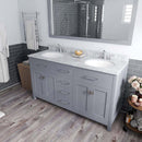 Modern Fittings Caroline 60" Double Bath Vanity with Marble Top and Round Sinks