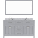 Modern Fittings Caroline 60" Double Bath Vanity with Marble Top and Round Sinks