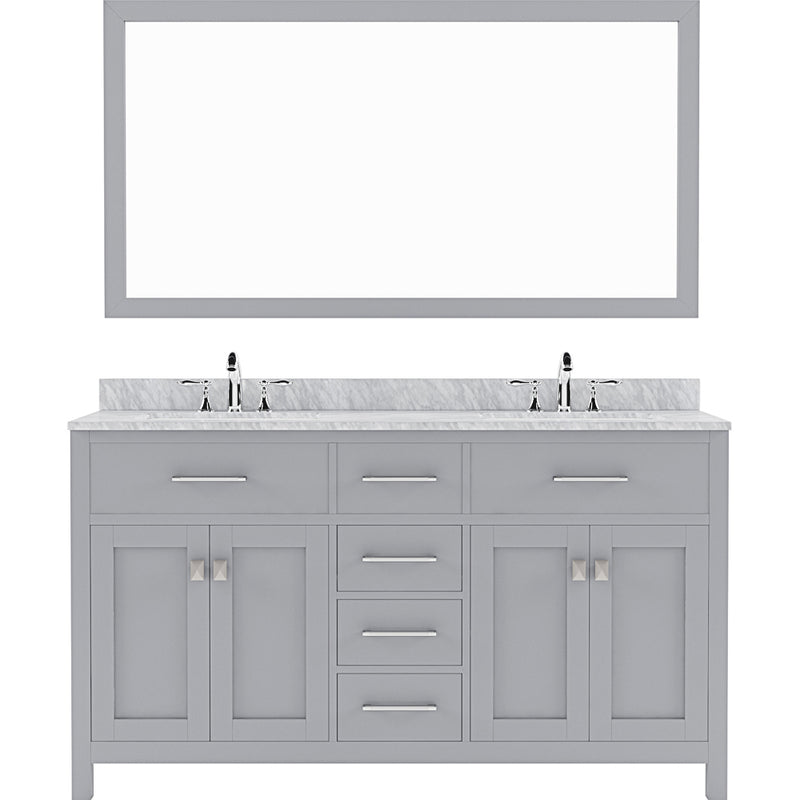 Modern Fittings Caroline 60" Double Bath Vanity with Marble Top and Round Sinks