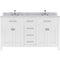 Modern Fittings Caroline 60" Double Bath Vanity with Marble Top and Round Sinks