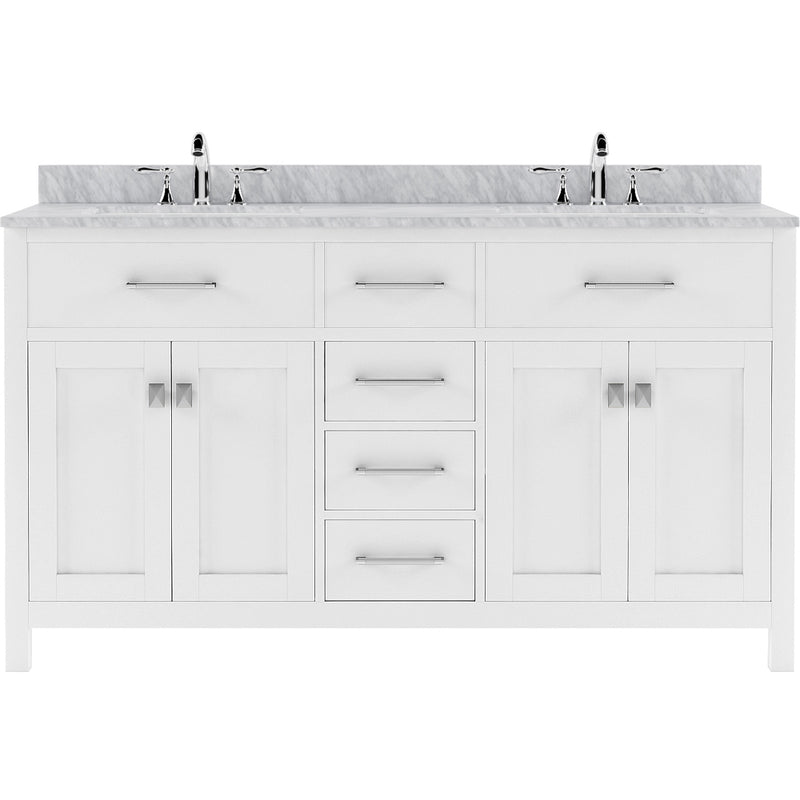 Modern Fittings Caroline 60" Double Bath Vanity with Marble Top and Round Sinks