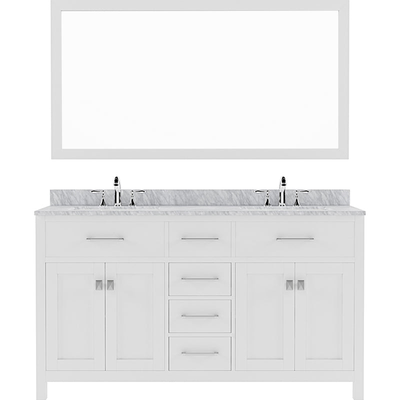 Modern Fittings Caroline 60" Double Bath Vanity with Marble Top and Round Sinks