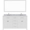 Modern Fittings Caroline 60" Double Bath Vanity with Marble Top and Round Sinks Faucets