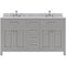 Modern Fittings Caroline 60" Double Bath Vanity with Marble Top and Square Sinks