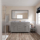 Modern Fittings Caroline 60" Double Bath Vanity with Marble Top and Square Sinks Faucets