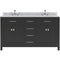 Modern Fittings Caroline 60" Double Bath Vanity with Marble Top and Square Sinks