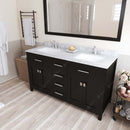 Modern Fittings Caroline 60" Double Bath Vanity with Marble Top and Square Sinks