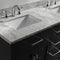 Modern Fittings Caroline 60" Double Bath Vanity with Marble Top and Square Sinks Faucets