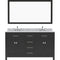 Modern Fittings Caroline 60" Double Bath Vanity with Marble Top and Square Sinks Faucets