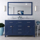 Modern Fittings Caroline 60" Double Bath Vanity with Marble Top and Square Sinks