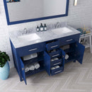 Modern Fittings Caroline 60" Double Bath Vanity with Marble Top and Square Sinks