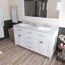 Modern Fittings Caroline 60" Double Bath Vanity with Marble Top and Square Sinks