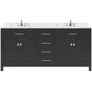 Modern Fittings Caroline 72" Double Bath Vanity with Calacatta Quartz Top and Round Sinks