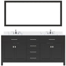 Modern Fittings Caroline 72" Double Bath Vanity with Calacatta Quartz Top and Round Sinks Faucets