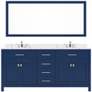 Modern Fittings Caroline 72" Double Bath Vanity with Calacatta Quartz Top and Round Sinks Faucets