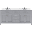 Modern Fittings Caroline 72" Double Bath Vanity with Calacatta Quartz Top and Round Sinks