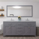 Modern Fittings Caroline 72" Double Bath Vanity with Calacatta Quartz Top and Round Sinks Faucets