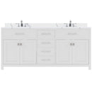 Modern Fittings Caroline 72" Double Bath Vanity with Calacatta Quartz Top and Round Sinks