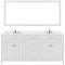 Modern Fittings Caroline 72" Double Bath Vanity with Calacatta Quartz Top and Round Sinks Faucets