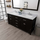 Modern Fittings Caroline 72" Double Bath Vanity with Calacatta Quartz Top and Square Sinks