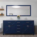 Modern Fittings Caroline 72" Double Bath Vanity with Calacatta Quartz Top and Square Sinks Faucets