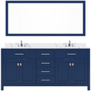 Modern Fittings Caroline 72" Double Bath Vanity with Calacatta Quartz Top and Square Sinks