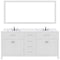 Modern Fittings Caroline 72" Double Bath Vanity with Calacatta Quartz Top and Square Sinks Faucets