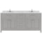 Modern Fittings Caroline 72" Double Bath Vanity with Cultured Marble Quartz Top and Round Sinks