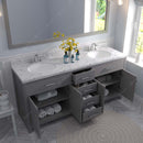 Modern Fittings Caroline 72" Double Bath Vanity with Cultured Marble Quartz Top and Round Sinks