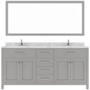 Modern Fittings Caroline 72" Double Bath Vanity with Cultured Marble Quartz Top and Round Sinks Faucets